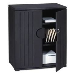 Iceberg Rough N Ready Storage Cabinet, Two-Shelf, 36w X 22d X 46h, Black