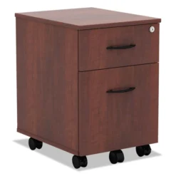 Alera Valencia Series Mobile Pedestal, Left/Right, 2-Drawers: Box/File, Legal/Letter, Medium Cherry, 15.88" X 19.13" X 22.88"