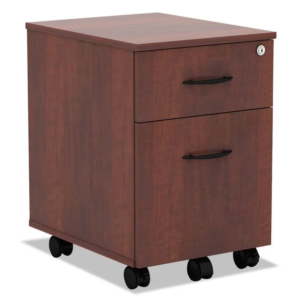 Alera Valencia Series Mobile Pedestal, Left/Right, 2-Drawers: Box/File, Legal/Letter, Medium Cherry, 15.88" X 19.13" X 22.88" 1 Alera Valencia Series Mobile Pedestal, Left/Right, 2-Drawers: Box/File, Legal/Letter, Medium Cherry, 15.88" X 19.13" X 22.88"