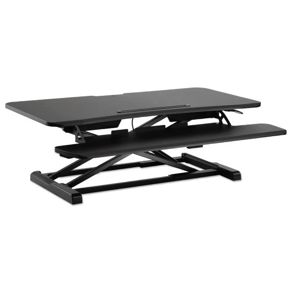 Alera AdaptivErgo Two-Tier Sit-Stand Lifting Workstation, 37.38" X 26.13" X 4.69" To 19.88", Black 4 Alera AdaptivErgo Two-Tier Sit-Stand Lifting Workstation, 37.38" X 26.13" X 4.69" To 19.88", Black - Image 4