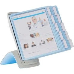 Durable SHERPA Style Desk-Mount Reference System, 10 Panel, 20 Sheet Capacity, Blue/Gray -office furniture sale 5d16f93ce1c6a19e0cb88135d433e71e8c