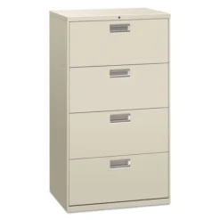 HON 600 Series Four-Drawer Lateral File, Letter/Legal/A4, 30w X 18d, Light Gray