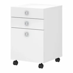 Office By Kathy Ireland Echo 3 Drawer Mobile File Cabinet In Pure White