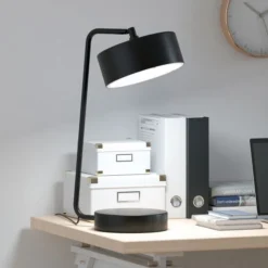 Wegner 18.5" Tall Integrated LED Table Lamp With Metal Shade In Blackened Bronze/Blackened Bronze -office furniture sale 5d4da817135caaa946298b91eb2095d98b