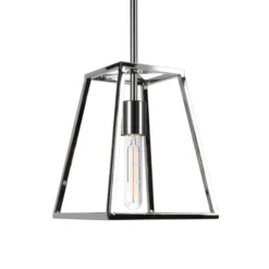 Rhom 8" Wide Open-Framed Pendant In Polished Nickel/No Shade