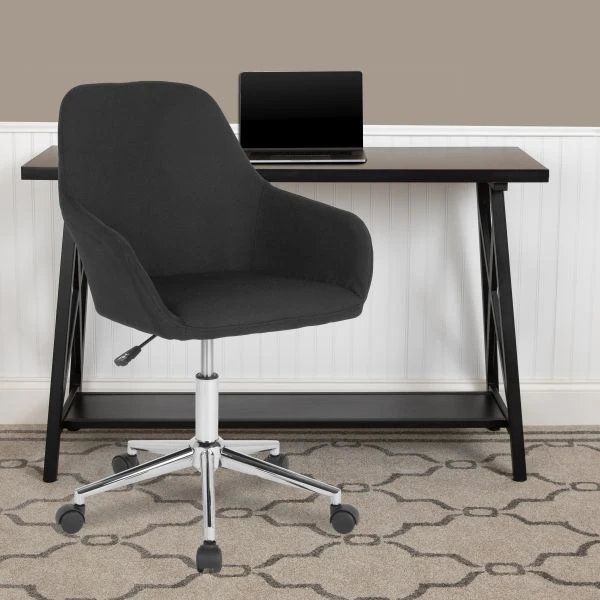 Cortana Home And Office Mid-Back Chair In Black Fabric 1 Cortana Home And Office Mid-Back Chair In Black Fabric