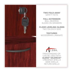 Alera Valencia Series Full Pedestal File, Left/Right, 3-Drawers: Box/Box/File, Legal/Letter, Mahogany, 15.63" X 20.5" X 28.5" 10 Alera Valencia Series Full Pedestal File, Left/Right, 3-Drawers: Box/Box/File, Legal/Letter, Mahogany, 15.63" X 20.5" X 28.5" -office furniture sale 5dcfcc48f6ff492e92291a8e769d0e6e57