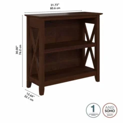 Bush Furniture Key West Small 2 Shelf Bookcase In Bing Cherry -office furniture sale 5de0bfd7b8680247f3a46c8bf3b602b070