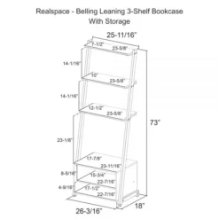 Belling 73"H Leaning 3-Shelf Bookcase, Modern Oak -office furniture sale 5dfa1ac0c270006b368c552db4ded05523