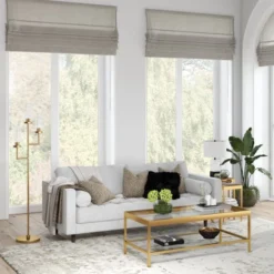 Basso 3-Light Torchiere Floor Lamp With Glass Shade In Brass/Clear -office furniture sale 5e06aeaf6da2fe4b59643bac7f21ce2b46