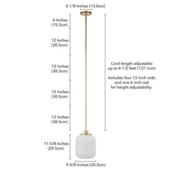 Agnolo 9.62" Wide Pendant With Glass Shade In Brass/White Milk -office furniture sale 5e35ea649fdc35dd98b9b515ac7c1bbaa2