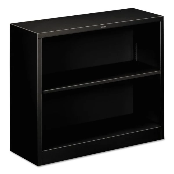 HON Metal Bookcase, Two-Shelf, 34.5w X 12.63d X 29h, Black 1 HON Metal Bookcase, Two-Shelf, 34.5w X 12.63d X 29h, Black