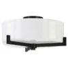 Hamlin 17" Wide 2-Light Semi Flush Mount With Glass Shade In Blackened Bronze/White