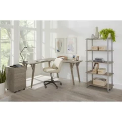 Trezza 60"H 4-Shelf Bookcase, Light Oak -office furniture sale 5f0a47f437842aee2581fde37bee039a98