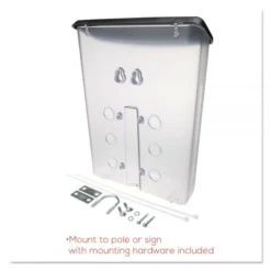 Deflecto Outdoor Literature Box, 10w X 4.5d X 13.13h, Clear/Black -office furniture sale 5f45a90d9256af2be2ad012f86e383b4b7