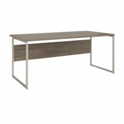Bush Business Furniture Hybrid 72W X 36D Computer Table Desk With Metal Legs In Modern Hickory