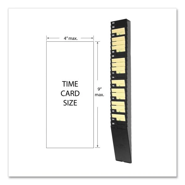 Lathem Time Time Card Rack For 9" Cards, 25 Pockets, ABS Plastic, Black 4 Lathem Time Time Card Rack For 9" Cards, 25 Pockets, ABS Plastic, Black - Image 4