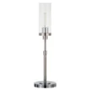 Frieda 26.68" Tall Table Lamp With Glass Shade In Polished Nickel/Clear