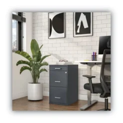 Alera Soho Vertical File Cabinet, 3 Drawers: Pencil/File/File, Letter, Charcoal, 14" X 18" X 26.9" -office furniture sale 6093344497c16a2087f4544d3fd4682e97