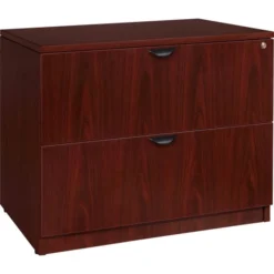 Lorell Prominence 2.0 Mahogany Laminate Lateral File - 2-Drawer