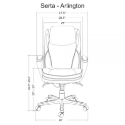 Serta Smart Layers Arlington AIR Ergonomic Bonded Leather High-Back Executive Chair, Black/Silver -office furniture sale 61372f3503fb75b00357964327b65546fa