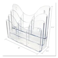 Deflecto 3-Tier Document Organizer W/6 Removable Dividers, 14w X 3.5d X 11.5h, Clear -office furniture sale 61411c69fec74da4f8761a7f7475d6afa9