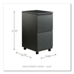 Alera File Pedestal With Full-Length Pull, Left Or Right, 2 Legal/Letter-Size File Drawers, Charcoal, 14.96" X 19.29" X 27.75" -office furniture sale 615a7d76eeecc756a58ac7bd57abba68ac
