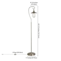 Bay Nautical Floor Lamp With Glass Shade In Brushed Nickel/Clear -office furniture sale 6163ed518be64a01b1958b9a70e3a0cc6f