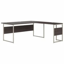 Bush Business Furniture Hybrid 72W X 36D L Shaped Table Desk With Metal Legs In Storm Gray