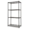 Alera NSF Certified Industrial Four-Shelf Wire Shelving Kit, 36w X 18d X 72h, Black