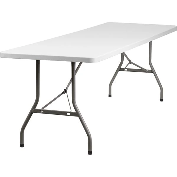 Kathryn 8-Foot Height Adjustable Granite White Plastic Folding Table 1 Kathryn 8-Foot Height Adjustable Granite White Plastic Folding Table