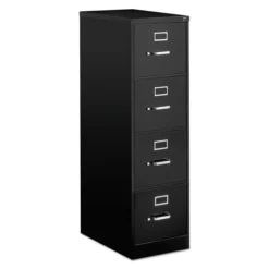 Alera Economy Vertical File, 4 Letter-Size File Drawers, Black, 15" X 25" X 52"