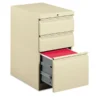 HON Brigade Mobile Pedestal With Pencil Tray Insert Left/Right, 3-Drawers: Box/Box/File, Letter, Putty, 15" X 22.88" X 28"