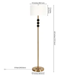 Bernard Two-Tone Floor Lamp With Fabric Shade In Brass/Blackened Bronze/White -office furniture sale 61d57c77c8cd90d0c09a6cf350f2b60bb5