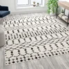 Beth Geometric Bohemian Low Pile Rug - 8' X 10' - Ivory/Black