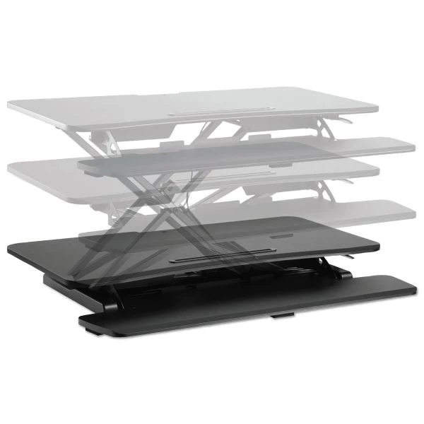 Alera AdaptivErgo Two-Tier Sit-Stand Lifting Workstation, 37.38" X 26.13" X 4.69" To 19.88", Black 12 Alera AdaptivErgo Two-Tier Sit-Stand Lifting Workstation, 37.38" X 26.13" X 4.69" To 19.88", Black - Image 12