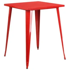 Nolan Commercial Grade 31.5" Square Red Metal Indoor-Outdoor Bar Height Table -office furniture sale 6294d7b03070ffa60cafe932facd5ef402