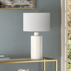 Carlina 25" Tall Ceramic Table Lamp With Fabric Shade In Matte White/White 9 Carlina 25" Tall Ceramic Table Lamp With Fabric Shade In Matte White/White -office furniture sale 62d82c8cb1eb005c2b1df6f7312ff415cb