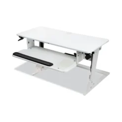 3M Precision Standing Desk, 35.4" X 23.2" X 6.2" To 20", White