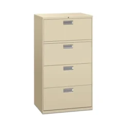 HON 600 Series Four-Drawer Lateral File, Letter/Legal/A4, 30w X 18d, Putty