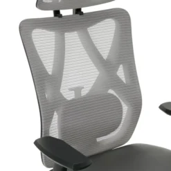 Serta SitTrue Ridgefield Ergonomic Mesh/Vegan Leather High-Back Task Chair, Gray/Black -office furniture sale 63f275aaba44bf449e56d790114704c37a