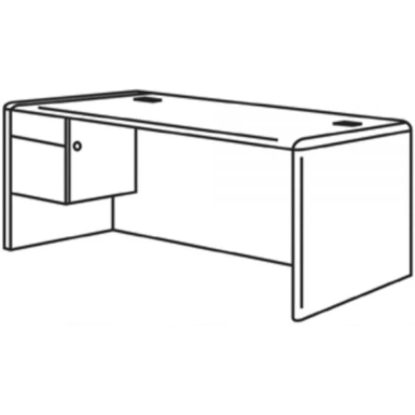 HON 10700 Series "L" Workstation Desk With Three-Quarter Height Pedestal On Left, 66" X 30" X 29.5", Mahogany 5 HON 10700 Series "L" Workstation Desk With Three-Quarter Height Pedestal On Left, 66" X 30" X 29.5", Mahogany - Image 5