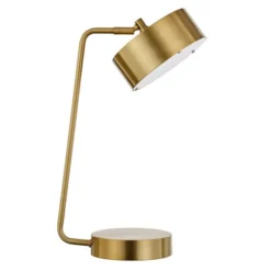 Bradburn 18.5" Tall Integrated LED Table Lamp With Metal Shade In Brass/Brass