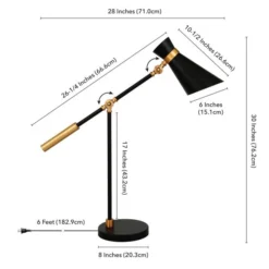 Rex 30" Tall Two-Tone Table Lamp With Metal Shade In Black/Brass/Black 13 Rex 30" Tall Two-Tone Table Lamp With Metal Shade In Black/Brass/Black -office furniture sale 640c567a580a48a4746c094409524f37db