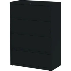 Lorell 4 Drawer Lateral File Cabinet With Roll Out Shelves, Letter/Legal/A4, 36" Width, Black -office furniture sale 645c2bdd39b63f9a774e774a26de1aad90