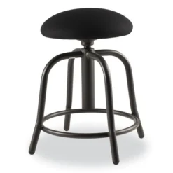 NPS 6800 Series Height Adj Fabric Seat Swivel Stool, Supports 300 Lb, 18"-25" Seat Height, Black Seat/Base, Ships In 1-3 Bus Days