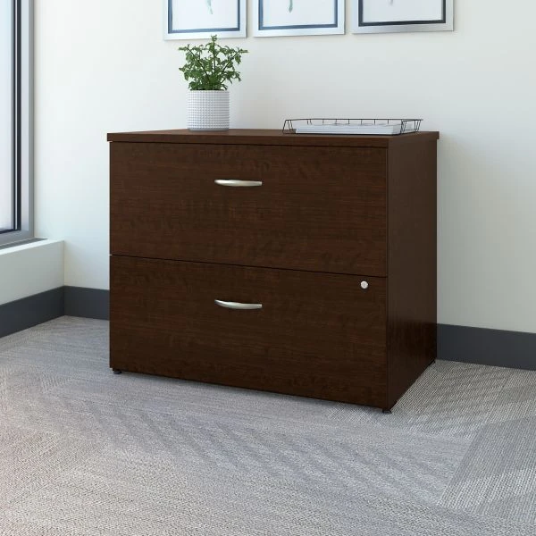 Bush Business Furniture Easy Office Lateral File Cabinet In Mocha Cherry 2 Bush Business Furniture Easy Office Lateral File Cabinet In Mocha Cherry - Image 2