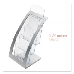 Deflecto 3-Tier Literature Holder, Leaflet Size, 6.75w X 6.94d X 13.31h, Silver 14 Deflecto 3-Tier Literature Holder, Leaflet Size, 6.75w X 6.94d X 13.31h, Silver -office furniture sale 64b904251daded58e8be35678d4a843797