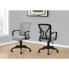 Monarch Specialties Office Chair, Adjustable Height, Swivel, Ergonomic, Armrests, Computer Desk, Work, Grey Mesh, Black Metal, Contemporary, Modern
