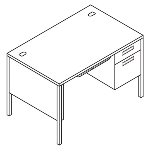 HON Metro Classic Series Right Pedestal Desk, 48" X 30" X 29.5", Mahogany/Charcoal 8 HON Metro Classic Series Right Pedestal Desk, 48" X 30" X 29.5", Mahogany/Charcoal - Image 8